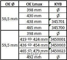 2x Kyb Shock Absorber Kit Shock Absorbers 345701 Rear 50.5mm
