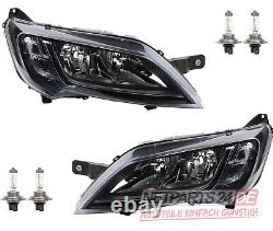 Black Halogen Headlights Suitable for Fiat Ducato 250 251 2014 - Includes 2x H7 L R