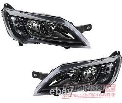 Black Halogen Headlights Suitable for Fiat Ducato 250 251 2014 - Includes 2x H7 L R