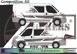 Complete kit for Fiat Ducato Peugeot Boxer van stickers adhesive decals