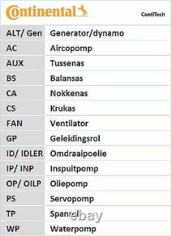 Continental Distribution Kit + Water Pompe For Peugeot 306 1.9 Sld, 1.9 D