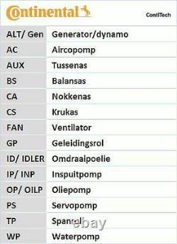 Continental Distribution Kit + Water Pompe For Peugeot 306 1.9 Std, 1.9 Srdt