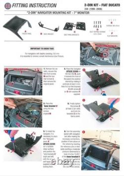 Double mounting frame kit radio DIN compatible with FIAT Ducato