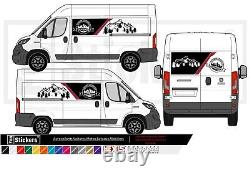 Fiat Ducato Van Camper Camper Mountain Bands Sticker Kit Adhesive Integral