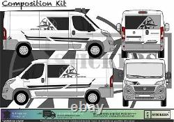 Fiat Ducato Van Camper Camping Bands Compass Self-adhesive Sticker Kit Integral