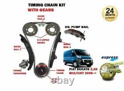 For Fiat Ducato 250 2.2d Multiflame 2006 - New Timing Cam Chain Kit + Gears Set