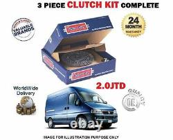 For Fiat Ducato 2.0 Jtd 84bhp Dw10 Rhv 2002 - On New 3 Piece Clutch Kit