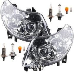 Front Headlight Kit for Fiat Ducato 2006-2010 + Left and Right Bulbs