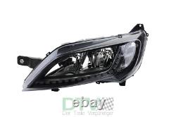 Headlight Compatible With Fiat Ducato 250 Black With LED Daytime Running Lights + Lighting