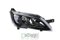 Headlight Compatible With Fiat Ducato 250 Black With LED Daytime Running Lights + Lighting