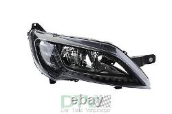 Headlight Compatible With Fiat Ducato Black 250 06/14- With LED Daytime Running Light Kit