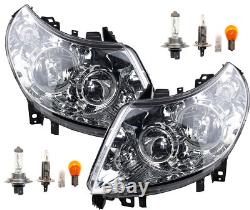 Headlight Kit Compatible with Fiat Ducato 250 11-14 Left and Right + Bulbs