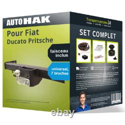 Hitch for Fiat Ducato Flatbed 02- Swan Neck + Wiring Harness and 7 Pins + Kit