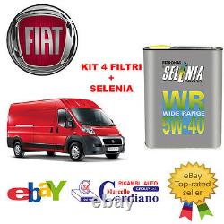 Kit 4 Filtri Tagliando Fiat Ducato 2.3 Mjt 250 96 Kw 131 CV + Selenia Wr 5w40