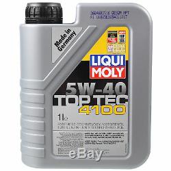 Liqui Moly 6 Liter Toptec 4100 5w-40 Engine Oil + Filter Set For Fiat Ducato