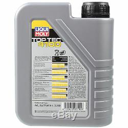 Liqui Moly 6 Liter Toptec 4100 5w-40 Engine Oil + Filter Set For Fiat Ducato