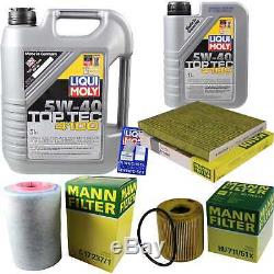 Liqui Moly 6 Liter Toptec 4100 5w-40 Engine Oil + Mann-filter Set For Fiat