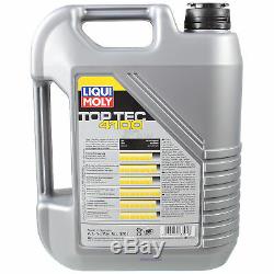 Liqui Moly 6 Liter Toptec 4100 5w-40 Engine Oil + Mann-filter Set For Fiat