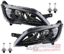 Main Headlight SW Compatible With Fiat Ducato 250 Black With LED TFL Leu