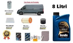 Maintenance Filter Kit + 8 Liters of Oil for Fiat Ducato 250 2.3 Multijet 96 Kw