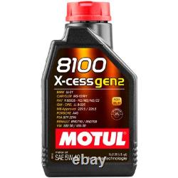 Febi Kit De Inspection Set 9L Motul 8100 X Cess 5W-40 pour Fiat Ducato Bus 2.3