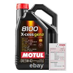 Febi Kit De Inspection Set 9L Motul 8100 X Cess 5W-40 pour Fiat Ducato Bus 2.3