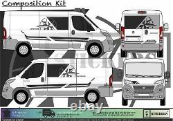 Fiat DUCATO VAN CAMPER camping Bandes boussole kit autocollants adhésif integral