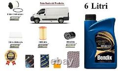Filtres Kit D'Entretien + Huile pour Fiat Ducato 250 2.3 Multijet 88 Kw 120 HP