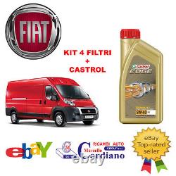 Kit 4 Filtri Tagliando Fiat Ducato 2.3 Mjt 250 96 Kw 131 CV + Olio Castrol